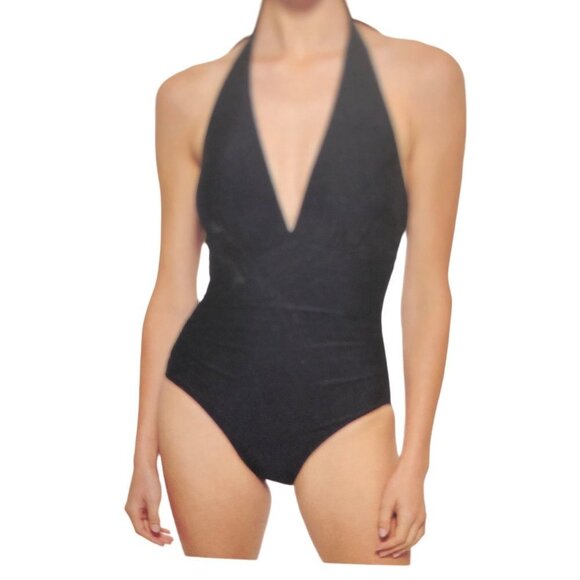 DKYN LADIES SWIMSUIT HALTER 4 way stretch TUMMY CONTROL MD NWT - Picture 2 of 9